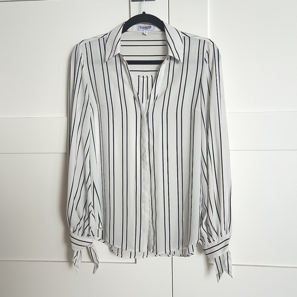 Express white blouse with black stripes size S